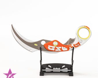 Velocity karambit toy cosplay blunt valo collections 3d printed alloy FREE STAND fidget type with bearing
