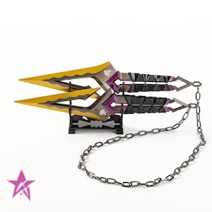 Valorant Kuronami no Yaiba Knife – 22cm Blunt Cosplay Replica (3D Alloy) + Free Stand