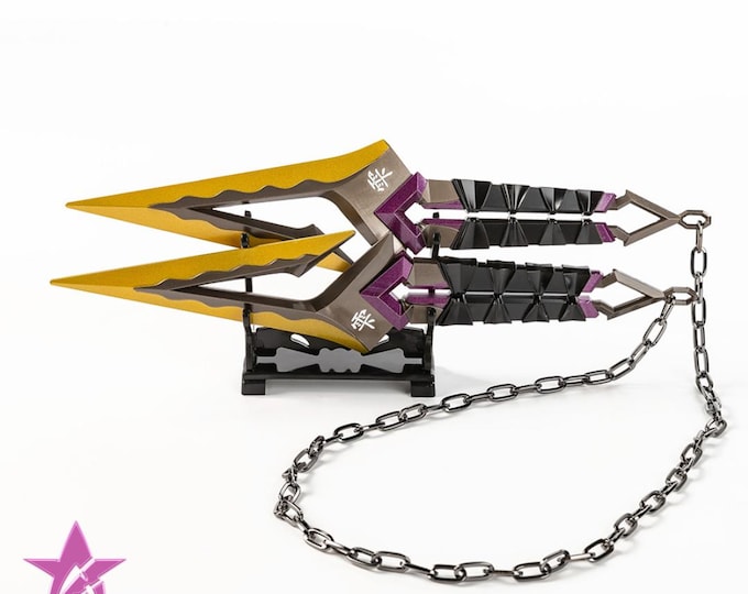 Featured listing image: Valorant Kuronami no Yaiba Knife – 22cm Blunt Cosplay Replica (3D Alloy) + Free Stand