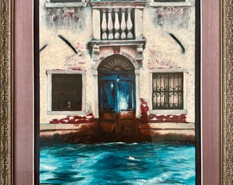 Whispers of the Flooded Threshold, 2024. ***ORIGINAL*** Acrylic painting on canvas board, 11x14”