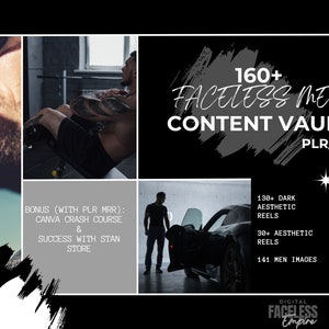 160 Men&#39;s Collection Reel Vault w/Master Resell Rights (MRR) and Private Label Rights (PLR) - Men&#39;s Faceless Reel Templates for Social Media