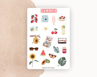 Summer Scrapbook Stickers: Tropical Vacation Planner Stickers