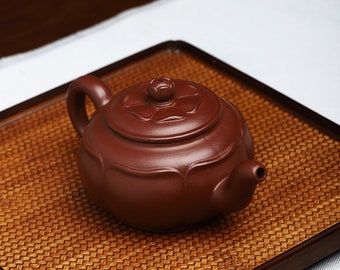Yixing Handmade Zisha Teapot [Prosperous Lotus] 320ml | Purple Clay Teapot | Kungfu Teapot | Chinese Teapot