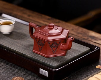 Yixing Handmade Zisha Teekanne [Drei Königreiche] 300ml | Lila Ton Teekanne | Kungfu Teekanne | Chinesische Teekanne