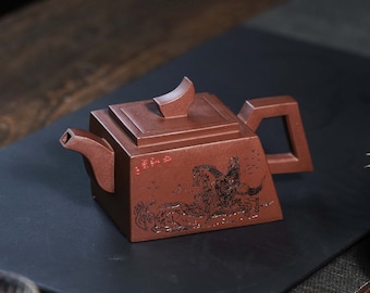 Yixing Handmade Zisha Teapot [Jun Lin Tian Xia] 280ml | Purple Clay Teapot | Kungfu Teapot | Chinese Teapot
