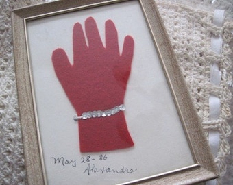Framed picture Embellished Red Wool Hand Glove by Alaxandra