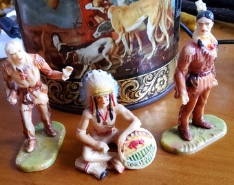 Elastolin Germany Native American frontier figurines
