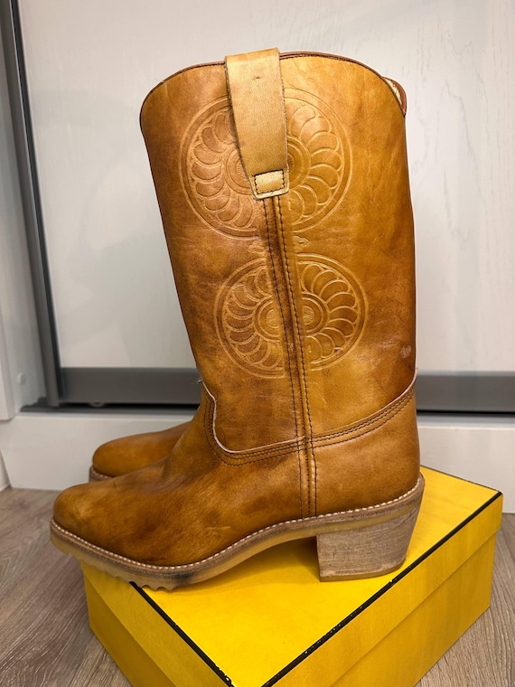 Women Leather Cowboy Sancho Boots 43-43,5 (12 us) 28 cm  size with fur