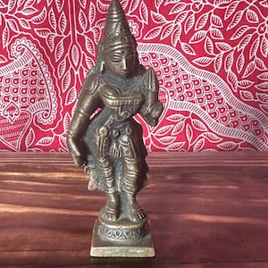 Antique Parvati / Lakshmi / Devi Shakti Hindu Indian Goddess Small Miniature Bronze