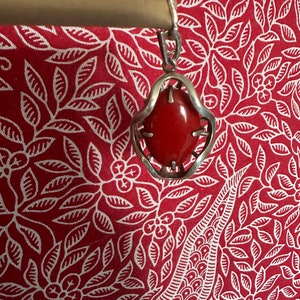 Red Coral Pendant, 925 Sterling Silver Pendant, Red Coral Jewelry, Gemstone Pendant, Handmade Silver Jewelry
