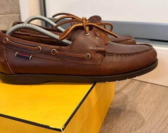 Scarpe da uomo Sebago Docksiders in pelle marrone, taglia 42