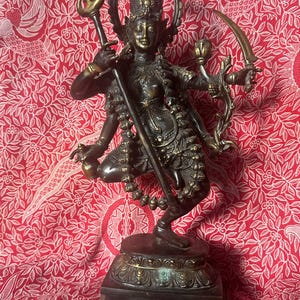 Mahakali 16.5 Inch / 42 cm , Hindu God figurine , Bronze Kali Statue, Goddess Kali Statue, Lord Parvati, Durga , Hindu goddess statue