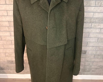 Alpen Loden Wool Coat, Mens Austrian Wool Jacket, 80s Navy