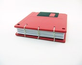 Leere Journal koptische Bindung Stitch Diskette Notebook Recycling Bücher - rot schwarz weiss - Startseite & Living
