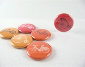 Six Bicycles Built for One or Two - Fridge magnets home & living, kitchen, organization red, orange, yellow 1119