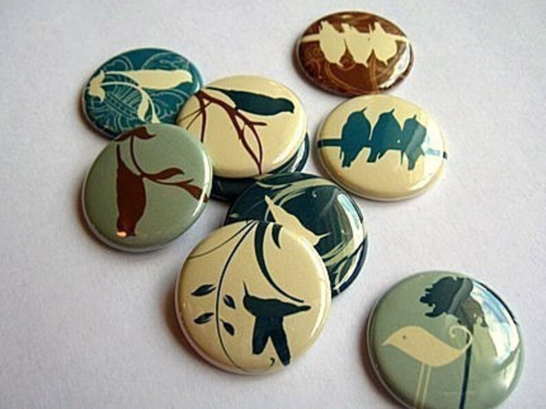 blue Wine Charms Home /& Living Pins 9 Bird Fridge Magnets Organization brown and vanilla 1114 silhouette Kitchen