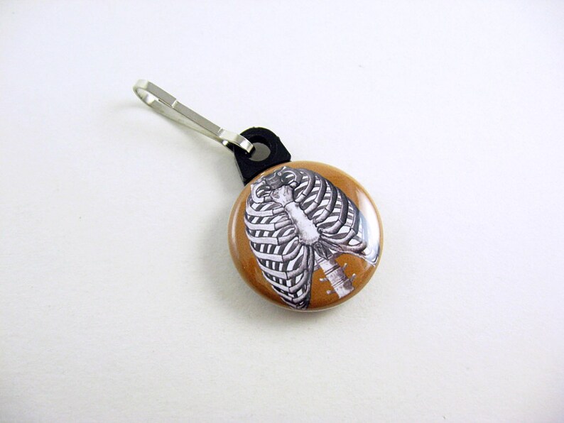 Zipper Pull Nurse Black Anatomy Zipper Charm Doctor Rib Cage