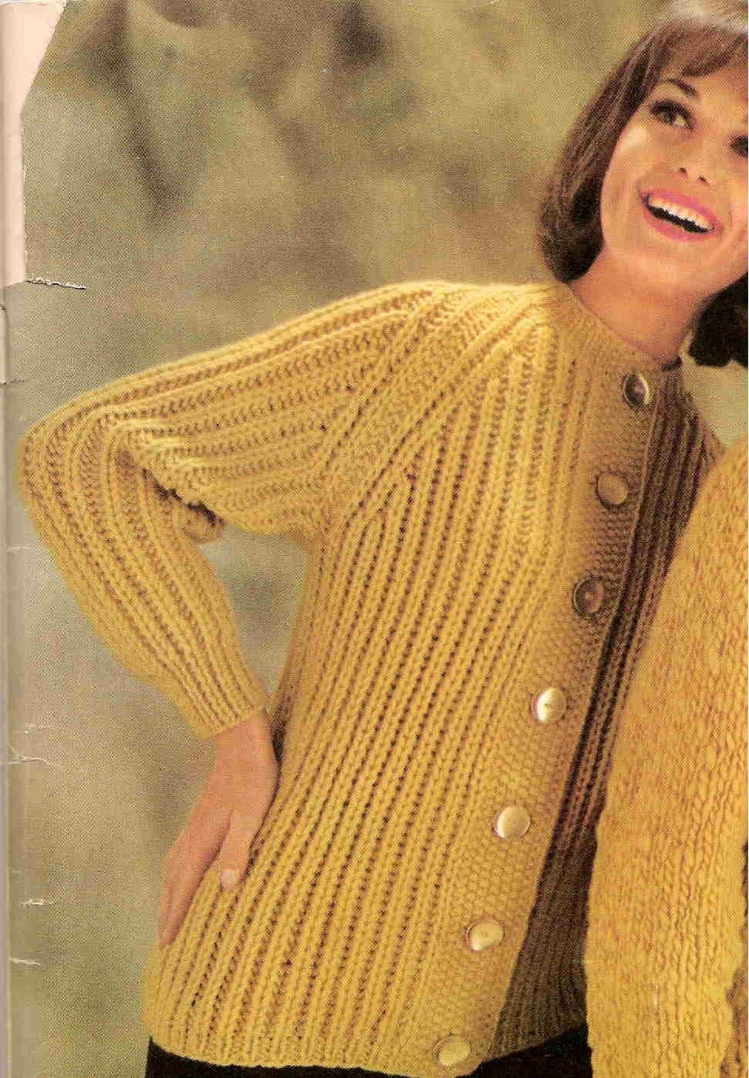 Knit Ribbed Cardigan Pattern PDF Etsy