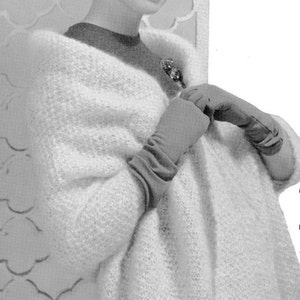 Vintage Knit Wrap Pattern in Mohair PDF