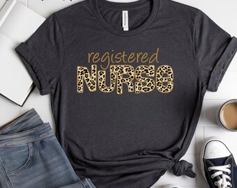 Registered Nurse Leopard Print T-Shirt Gift for graduate RN tshirt animal print Nurse graduation gift idea