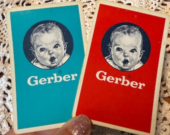 Vintage Playing Card Singles, Set of Two, Gerber Baby Cards, Junk Journal Pocket Cards, Altered Playing Cards