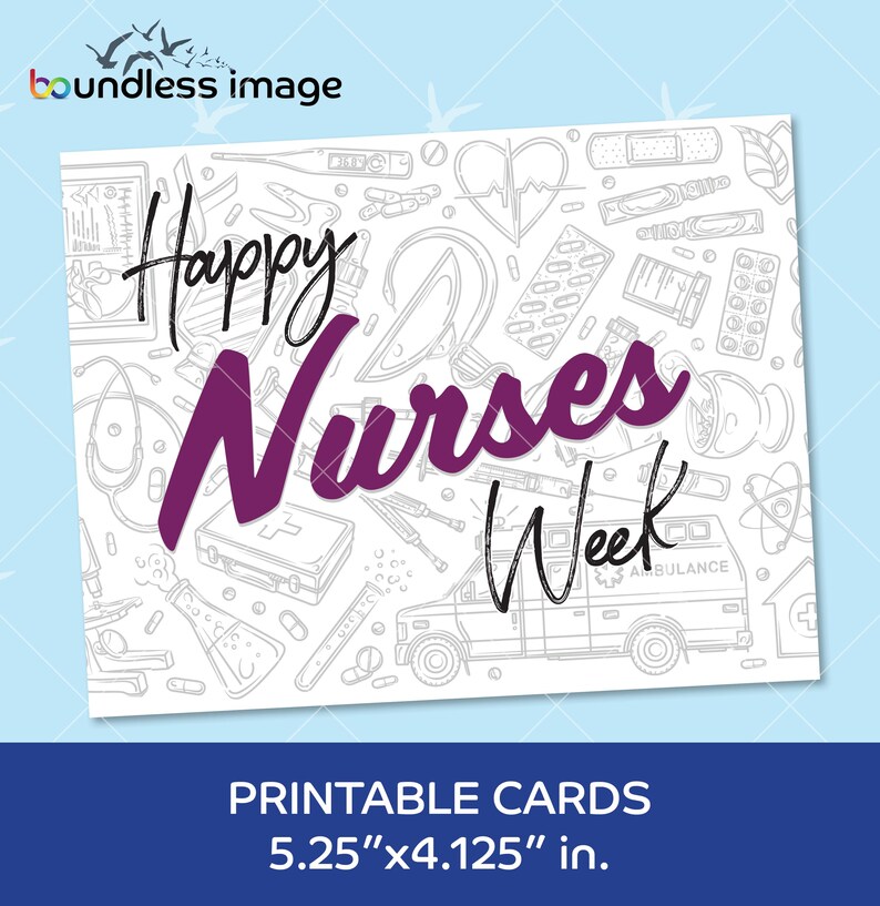 Nurses Week Lettering Nurses Week Card: Printable Happy Nurses Week for Instant Digital ...