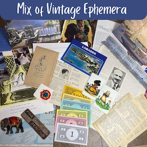 Vintage Ephemera Paper Pack: Mixed Media Collage, Junk Journals