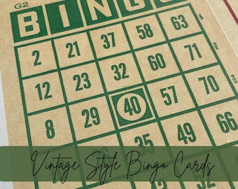 Replica Vintage Bingo Cards: Retro Ephemera Pack for Junk Journals