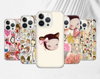 Yoshitomo Nara Phone Case, Aesthetic Cover iPhone 15 14 13 12 Pro 11 XR SE, Samsung S23 S22 A73 A53 A13 A14 S21 Fe S20, Pixel 8 7 6A
