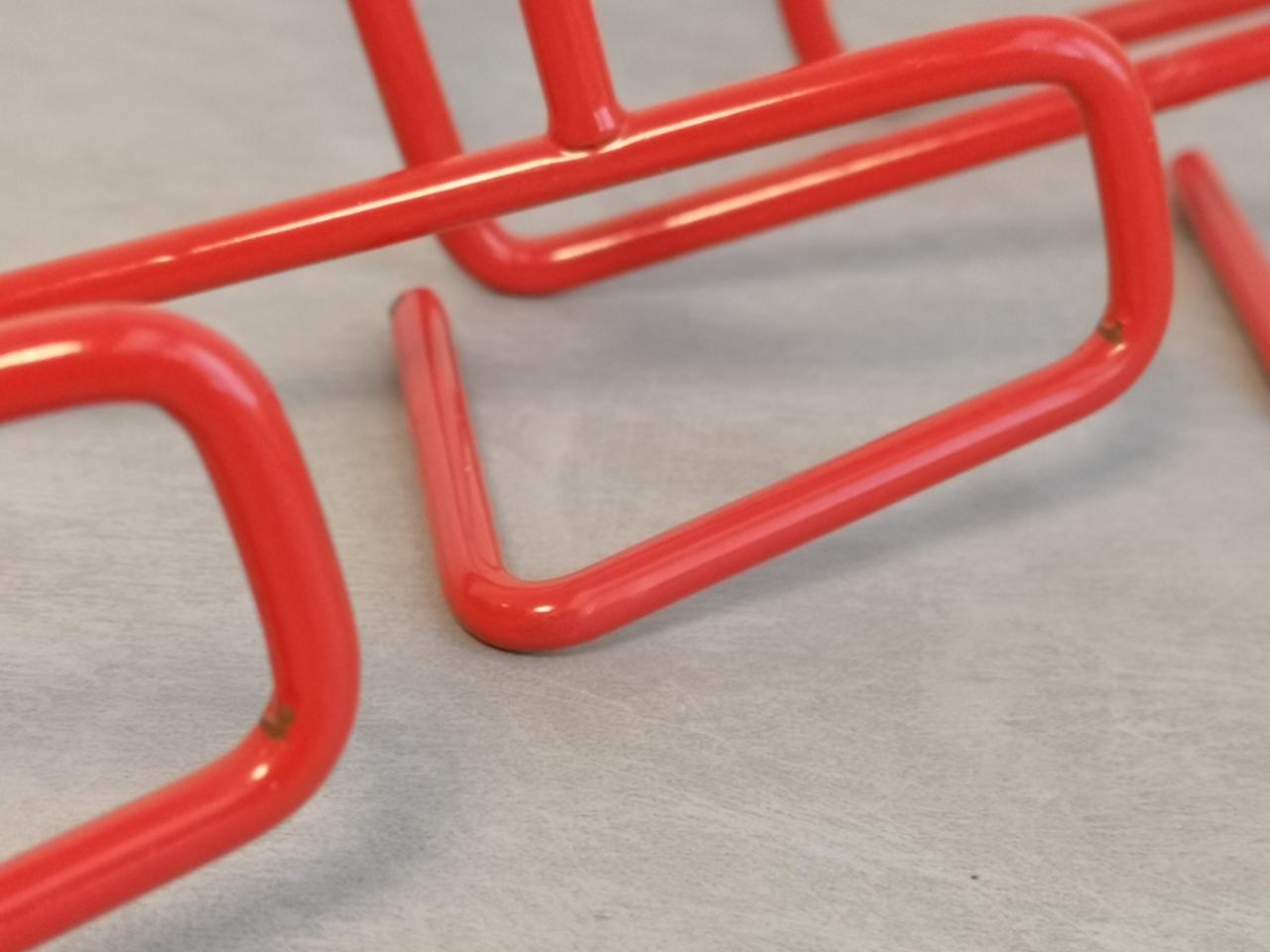Set of 4 Vintage IKEA FLIT Wire Metal Bookends in Red
