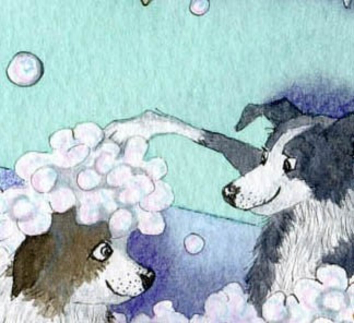 Blase Bad Hund Welpen 5 x 7 8 x 10 Kunstdruck Welpen spielen Etsy