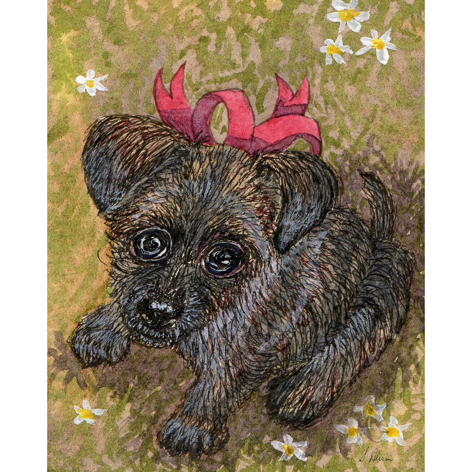 Cairn Terrier Dog Fierce Puppy 5x7 And 8x10 Print Poster Etsy