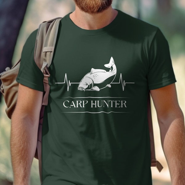 Carp Hunter Man Fishing T-shirt, Good Quality Present, Fishing Gifts, Fisherman T-shirts | Angling Shirts,  Angler Shirt, Love Fishing