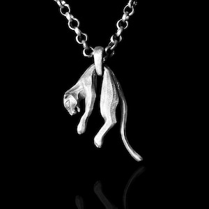 Handmade Silver Panther Pendant Necklace - Men's Charm Jewelry - Boyfriend Gift for Him - Birthday Gift
