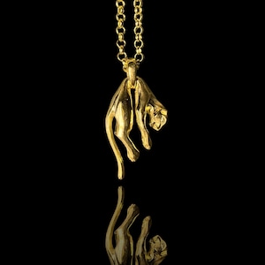 14k Złoty Naszyjnik Pantera - Męska Złota Biżuteria Charms - Wyjątkowy Prezent dla Niego Wisiorek Zwierzęcy - Ręcznie Robiona Biżuteria Prezent Rocznicowy