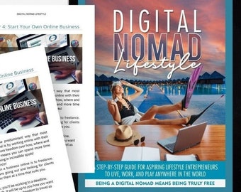 Digital Nomad Lifestyle Magazine: 65-sidig guide, redigerbar i Canva (PLR och MRR)