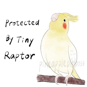 2 pcs Lutino Cockatiel Stickers(protected by tiny raptor) Parrot Sticker laptop stickers decoration bird lover gift parrot owner gift