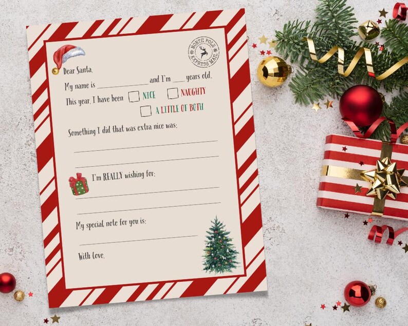 Printable Letter to Santa - Personalized Dear Santa Letter | Kids ...