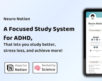 Neuro Notion / El segundo cerebro del TDAH para estudiar/escuela/universidad