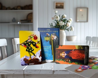 A new Tarot deck for psychological readings and self-discovery with authentic symbolism yet immersive illustrations & eGuidebook.