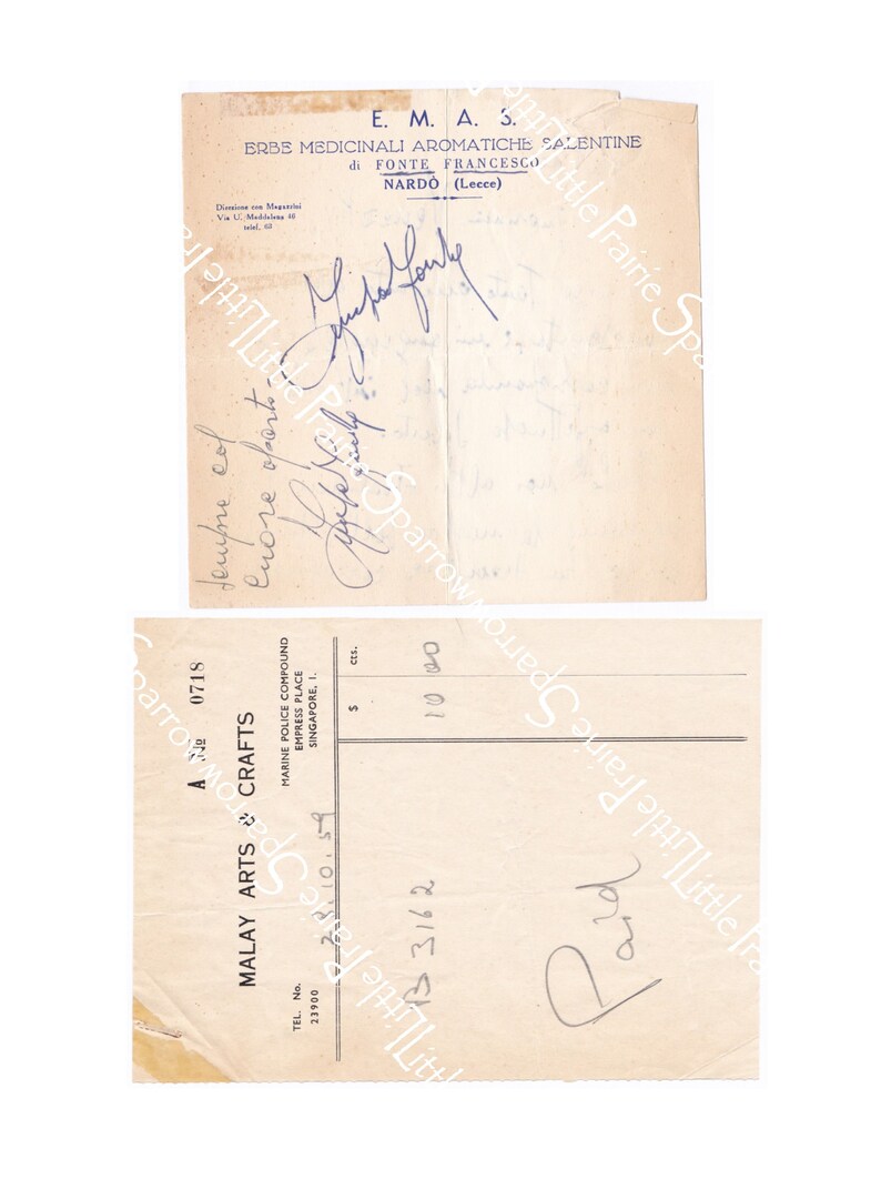 Vintage Travel Digital Download, Printable Scrapbook to Singapore Ephemera Sheets, French Theater & Museum Tickets, Reciepts, Travel Journal image 5