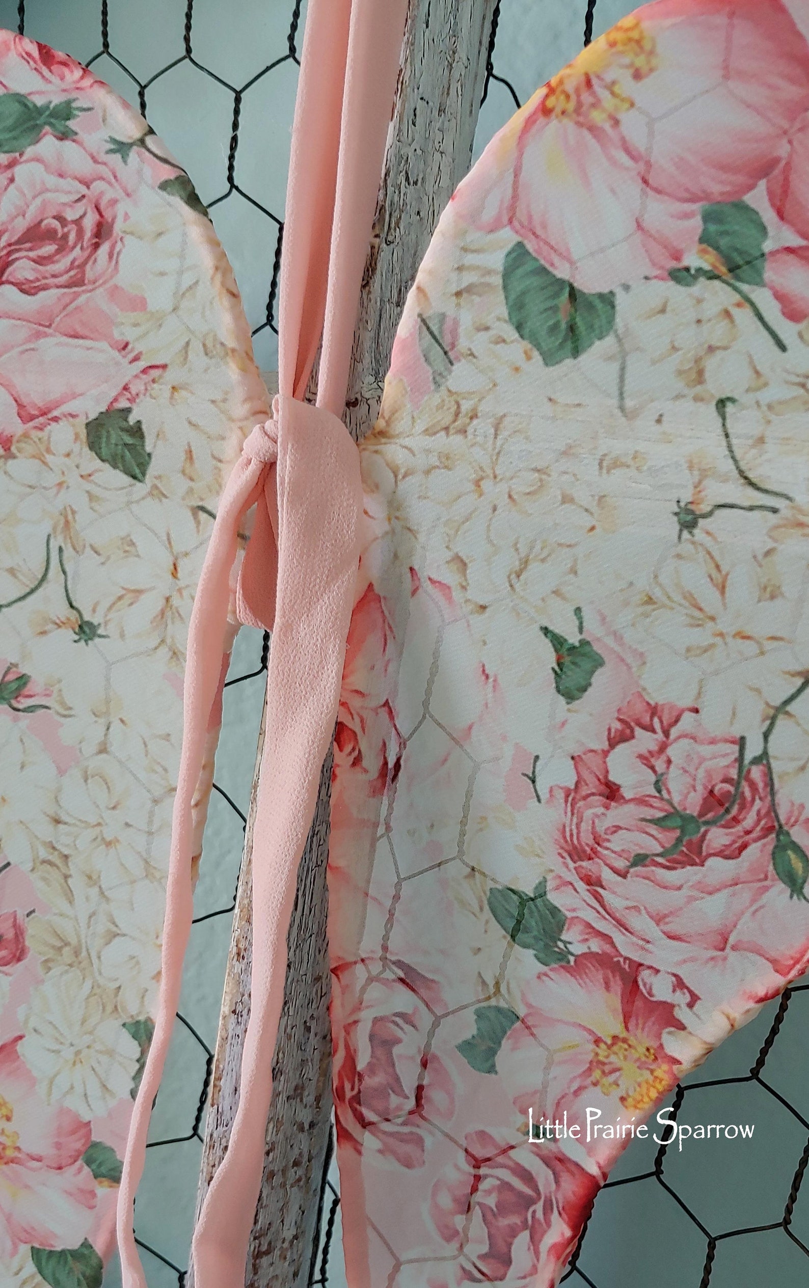 Pink Rose Wings Fabric Angel Decor for Shabby Chic Wedding Backdrop ...