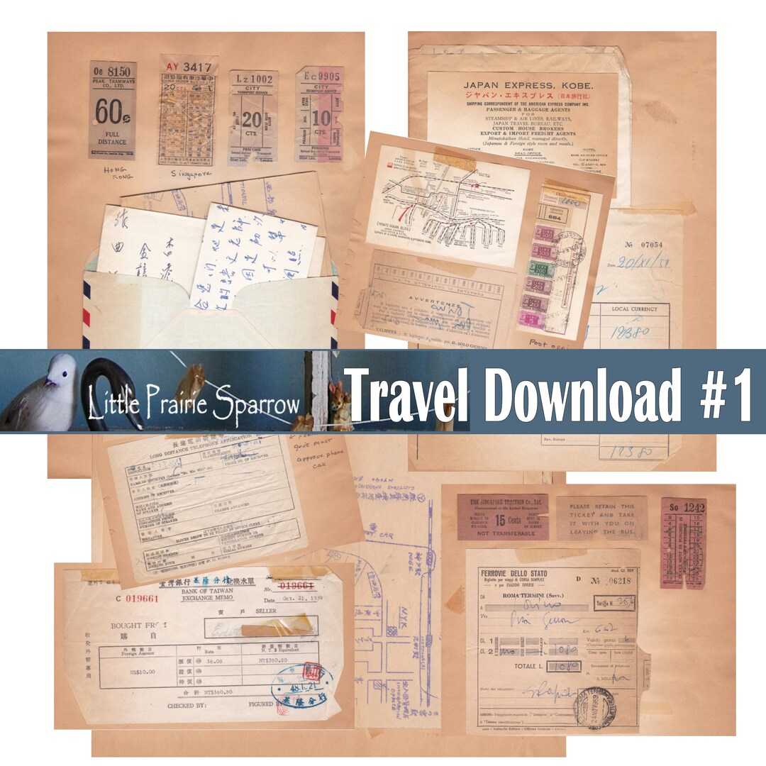 Vintage Travel Digital Download, Printable Scrapbook to Singapore ...