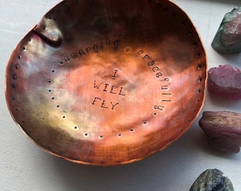 Soulful Bowl - handcrafted in copper - custom words - sacred piece for you or a friend