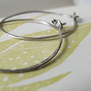 organic hammered sterling silver hoop earrings rustic boho earrings for her image 2