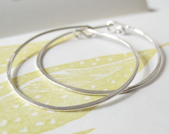 sterling silver hoops - hoop earrings - endless hammered hoops - artisan hoops