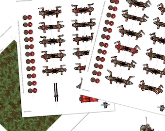 Fantasy Wargame & Tabletop RPG Printable Paper Miniature Standees - Goblin Warriors