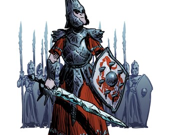Comic Book Style Dark Ice Elf Print - Original Fantasy Artwork