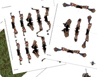 Fantasy Wargame & Tabletop RPG Printable Paper Miniature Standees - Norse Berserkers