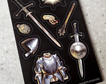 Paladin Inventory Sticker Sheets for Dungeons & Dragons - RPG Character Weapons Items Armor Accessories